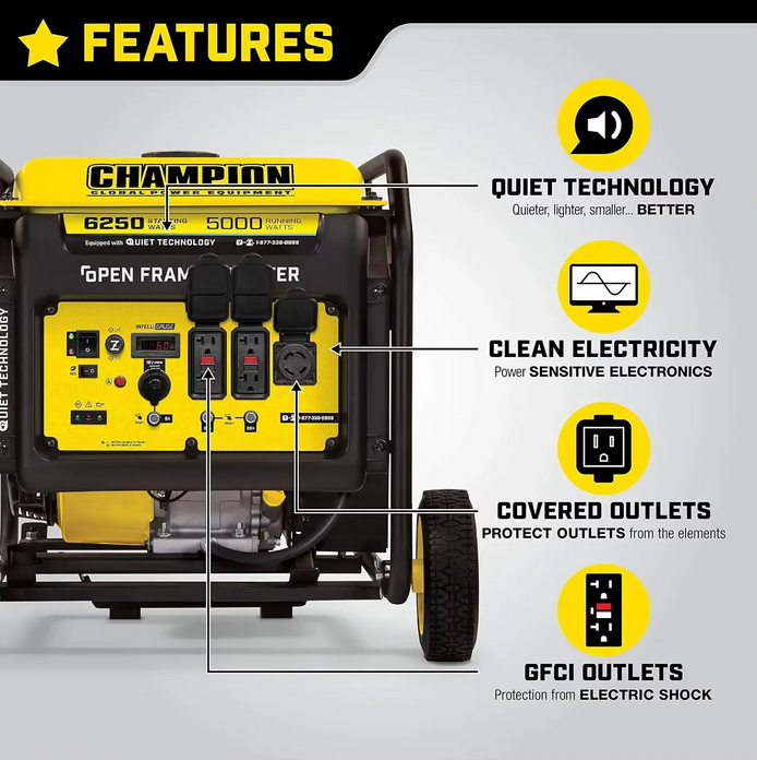 6250-watt portable open frame inverter