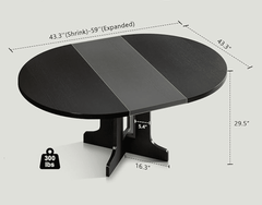 expandable round dining table for 6