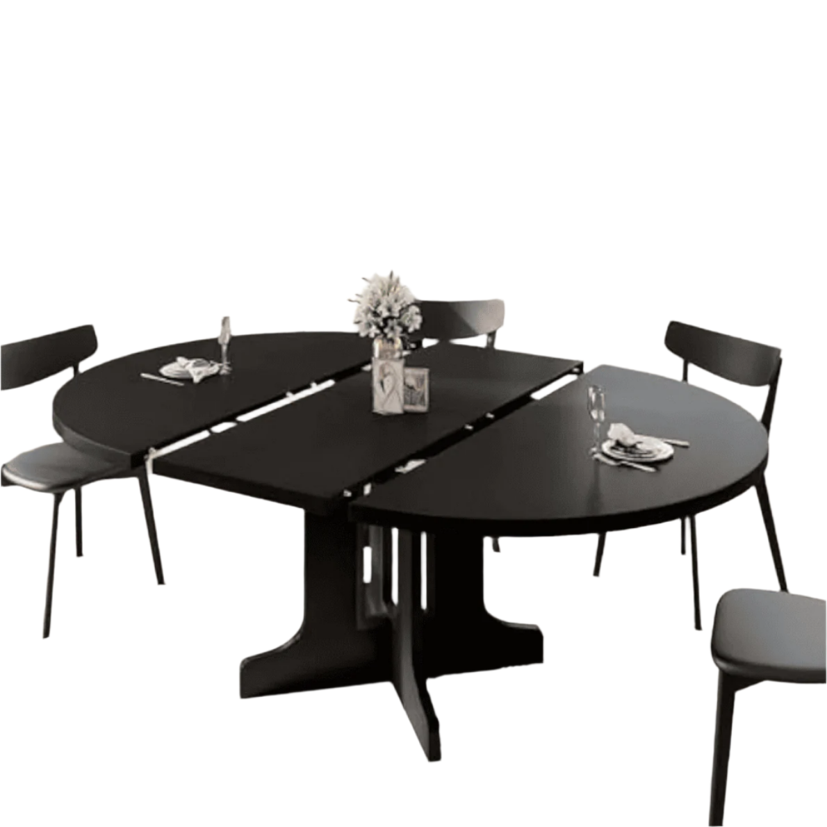 expandable round dining table for 6