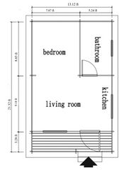 FGT-155 Small Cabin Kit With Bedroom, Bathroom and Kitchen (280sqft)