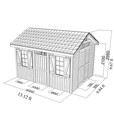 GYB-722 Log Cabin Kit (129 sq ft)